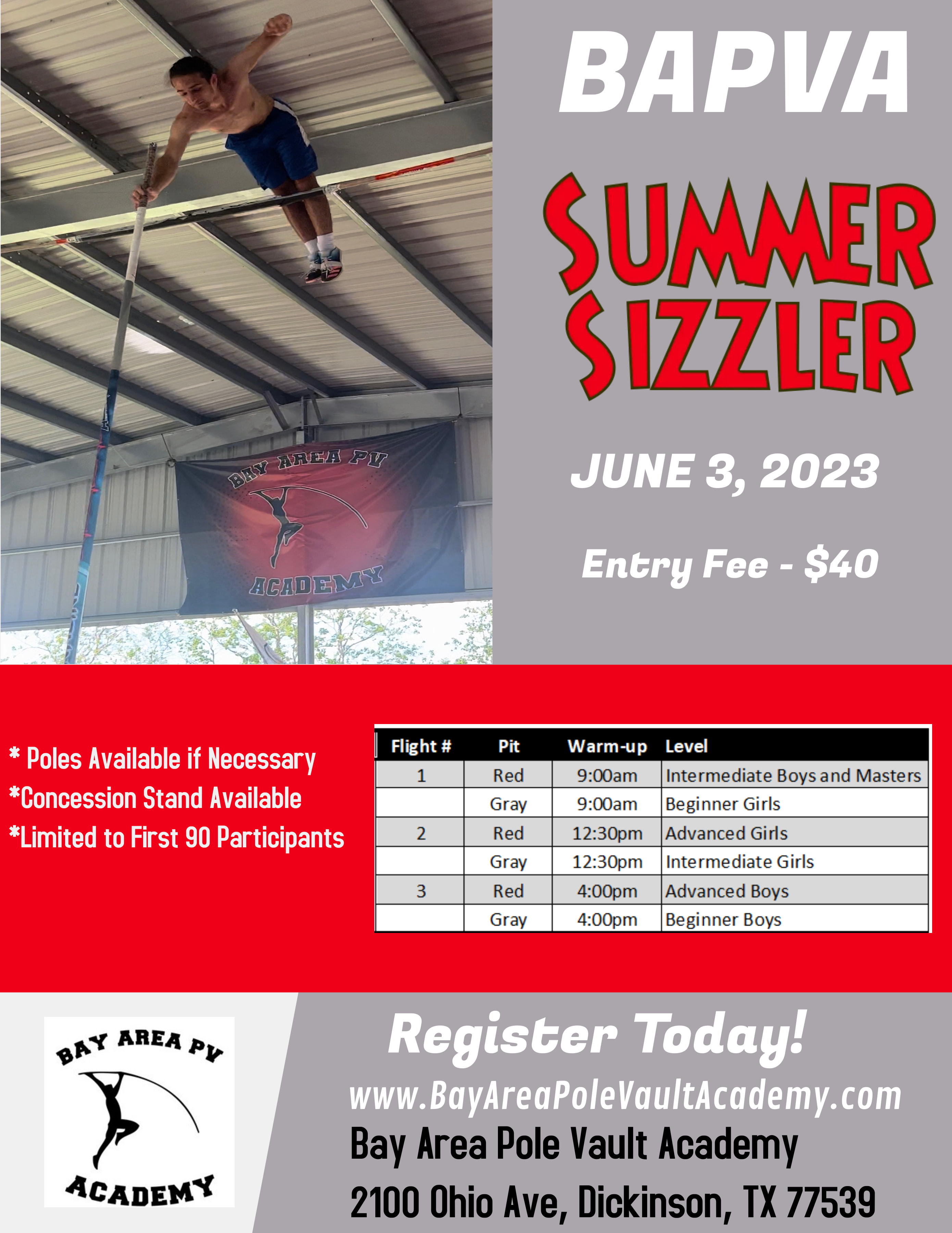 Summer Sizzler Meet Fee